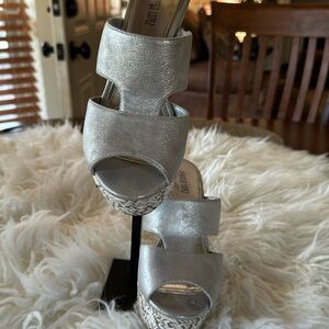 Jennifer Lopez silver sandals